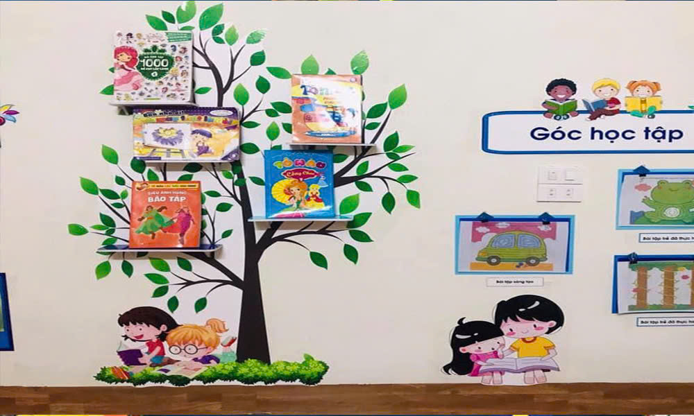 Giá đựng sách hình cây xanh