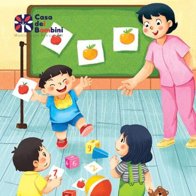 Tranh chủ đề trường mầm non