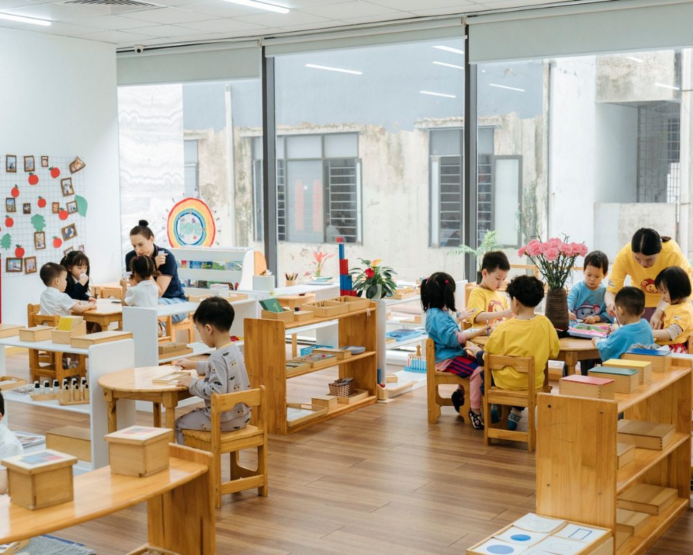 Casa dei Bambini luôn chú trọng đến các góc kỹ năng thực hành ấn tượng